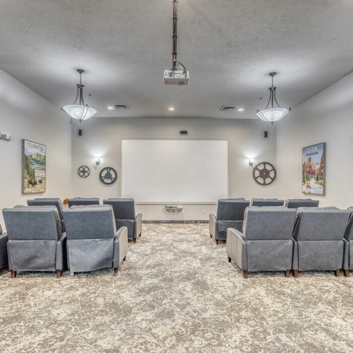 Grace Assisted Living Theater Room with Recliners
