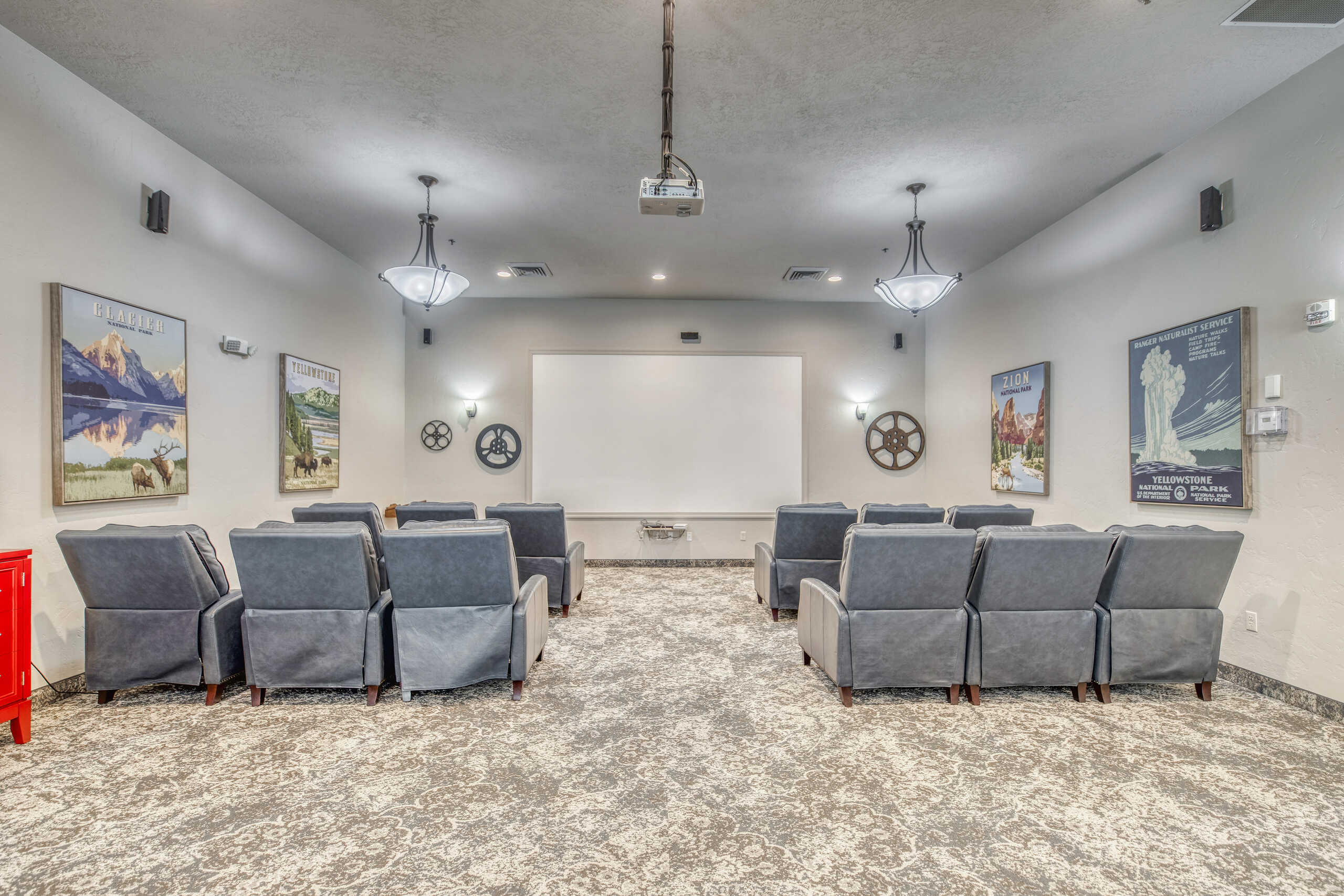 Grace Assisted Living Theater Room with Recliners