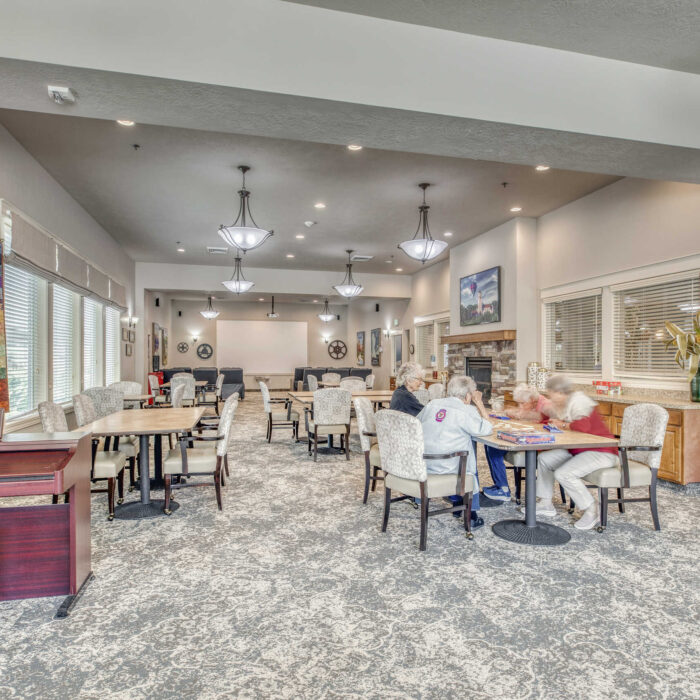Residents Playing Board Games at Grace Assisted Living
