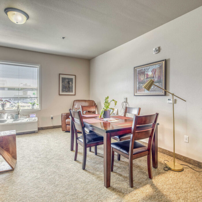 In-Room Dining and Living Area