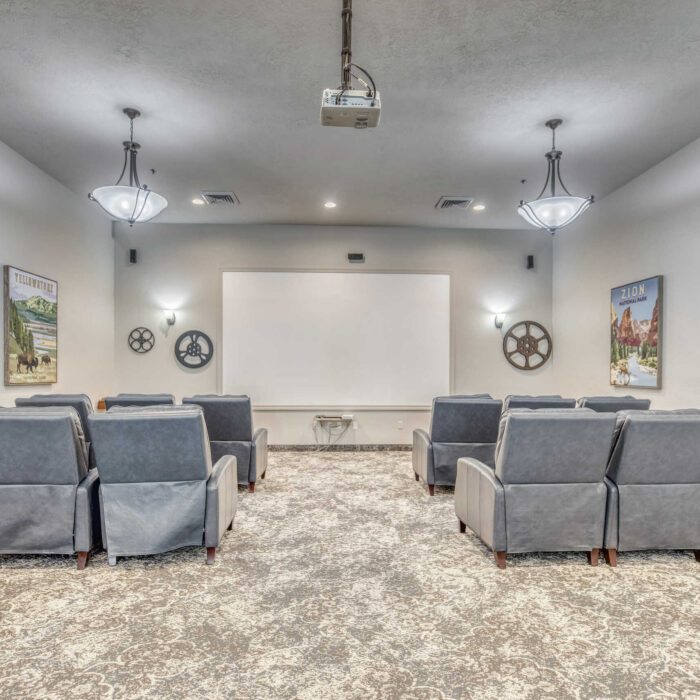 Side View of Theater Room at Grace Assisted Living