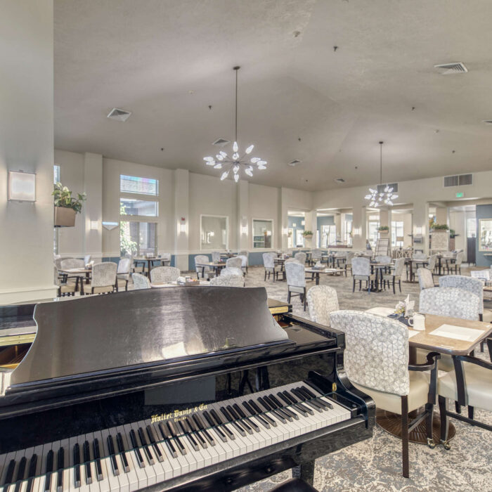 Grace Assisted Living Nampa Dining Hall with Piano