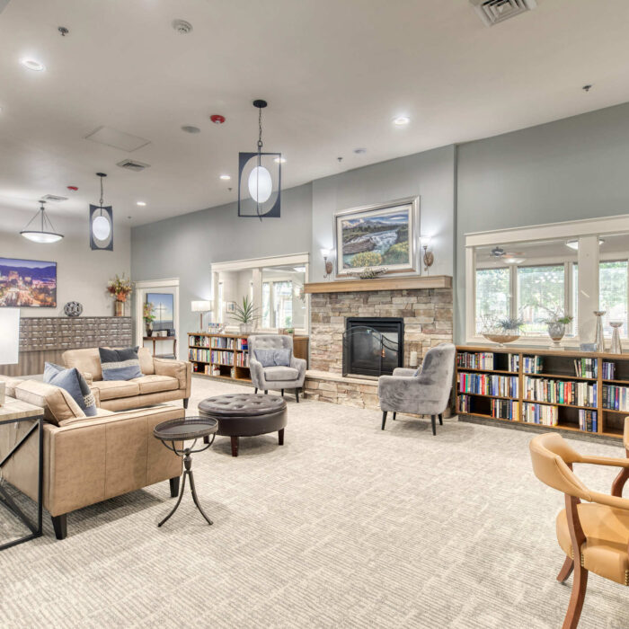 Grace Englefield Lounge with Fireplace and Library