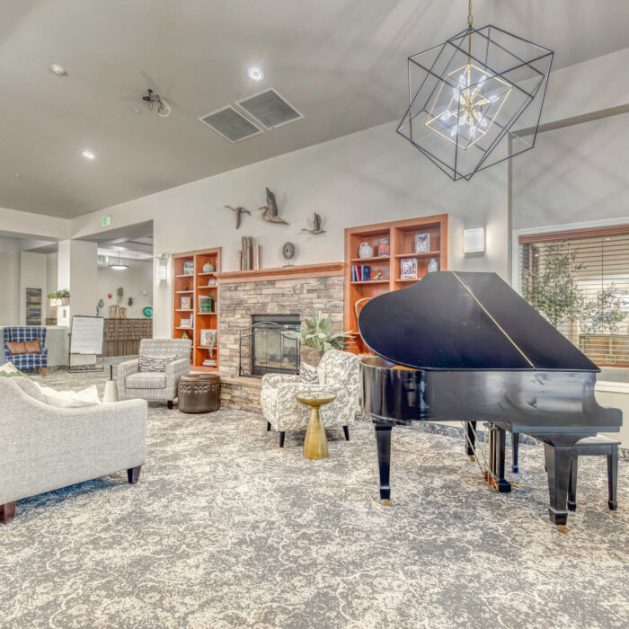 Grace Assisted Living Meridian Lounge with Grand Piano