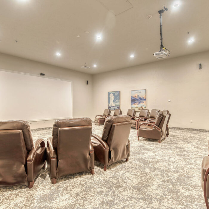 Grace Assisted Living Nampa Theater Room with Recliners