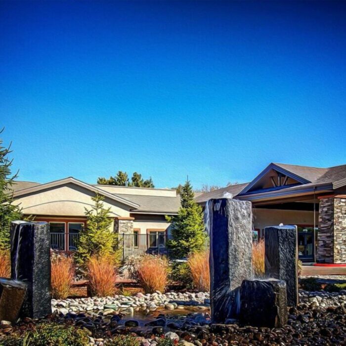 Grace Memory Care Boise-Eagle Courtyard with Water Feature